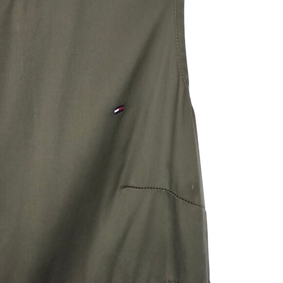 Cottagecore Boho Simple Fit Flare Olive Green Short Dress Summer TommyHilfiger 2 - Picture 3 of 12